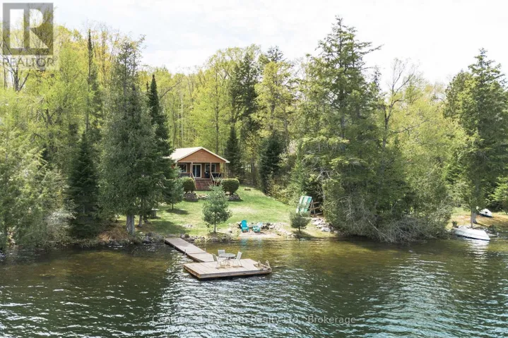 Lakeside view of cottage