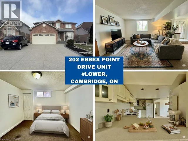 202 ESSEX POINT Drive Unit# Lower, Cambridge, Ontario N1T1Z1