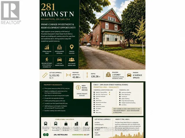 281 MAIN STREET N, Brampton (Downtown Brampton), Ontario L6X1N4