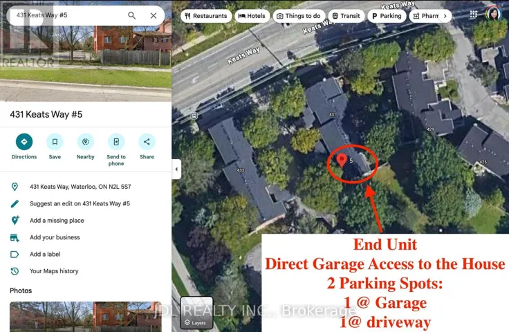 5 - 431 KEATS WAY, Waterloo, Ontario N2L5S7