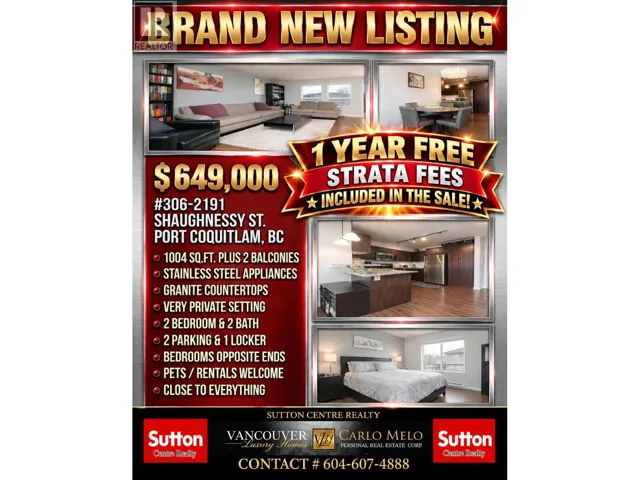 306 2191 SHAUGHNESSY STREET, Port Coquitlam, British Columbia V3C3C7