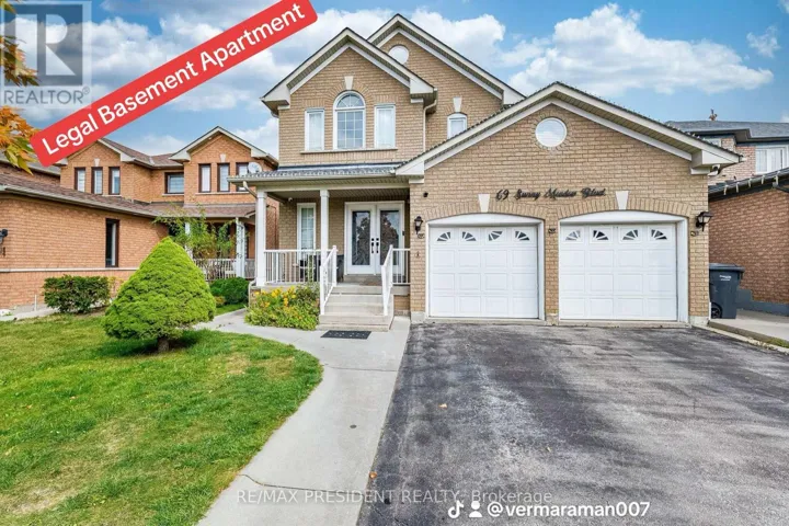 69 SUNNY MEADOW BOULEVARD, Brampton (Sandringham-Wellington), Ontario L6R1Y7