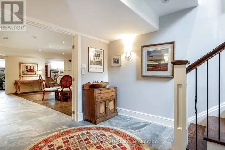 Lower level landing & entrance to family room