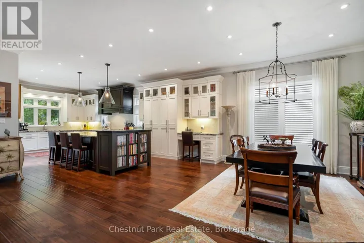 Custom kitchen and open to the dining area