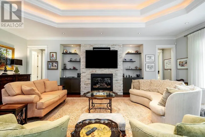 Floor to ceiling gas fireplace