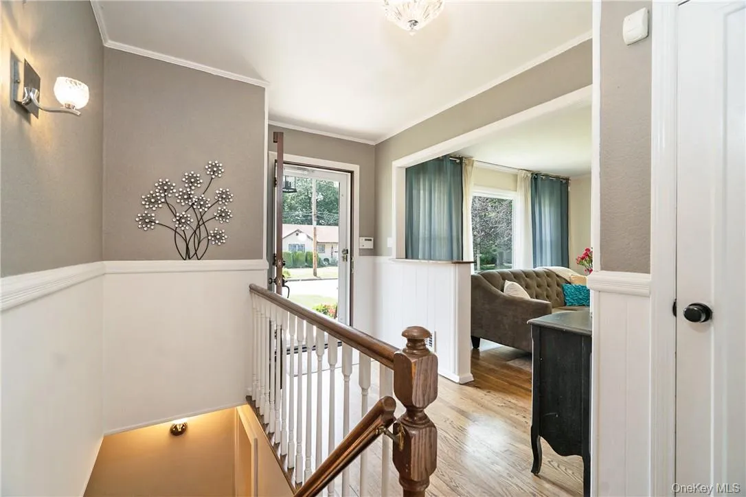 View into living room and lower level View into living room and lower level