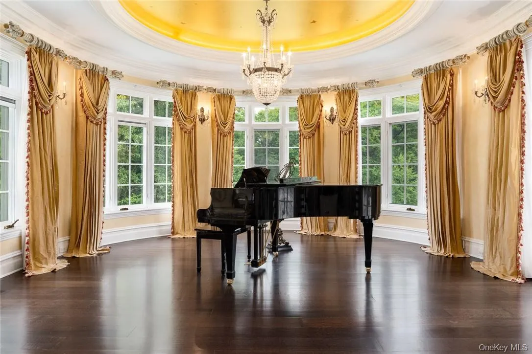 Music Room surrounded by floor to ceiling windows Music Room surrounded by floor to ceiling windows