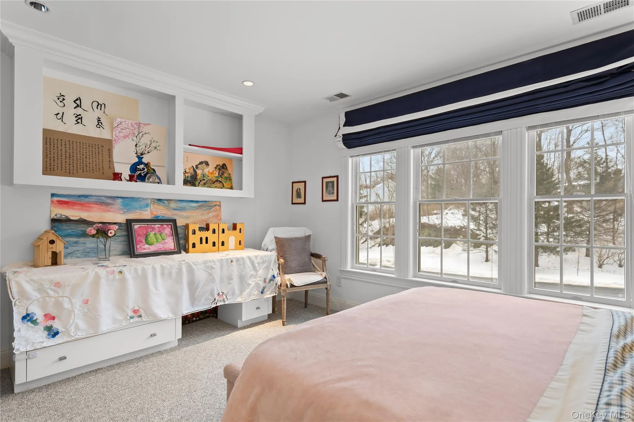 Carpeted bedroom with recessed lighting Carpeted bedroom with recessed lighting