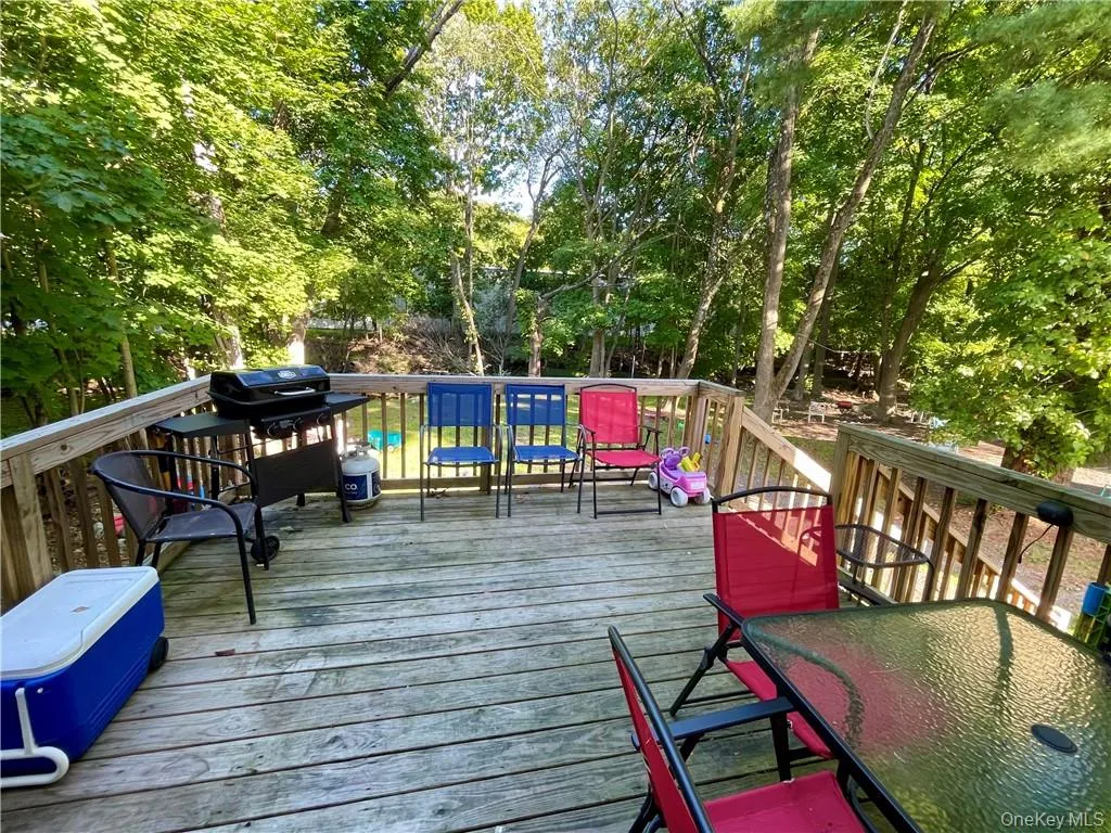 Deck with a grill Deck with a grill