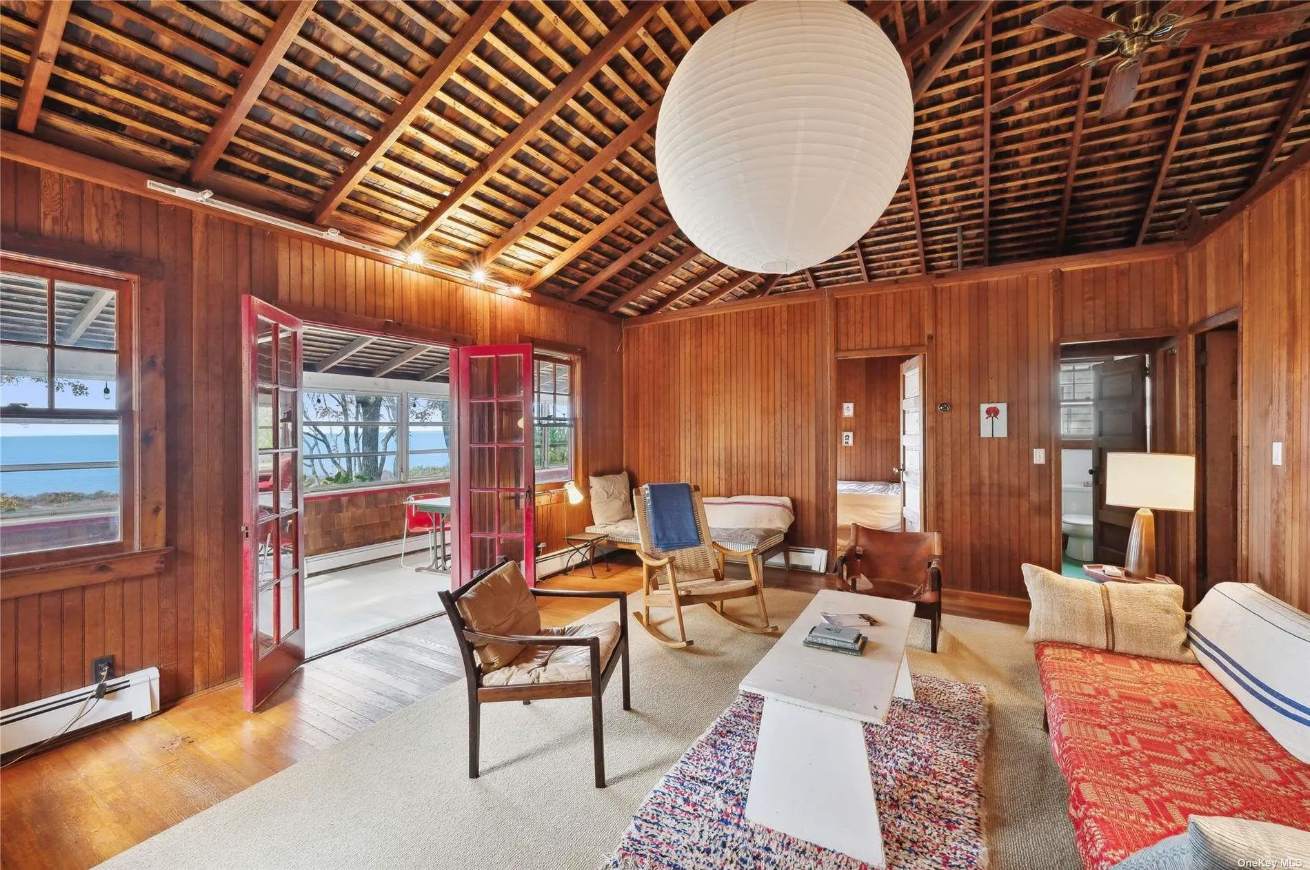 Living Room with Fireplace & Water Views Living Room with Fireplace & Water Views