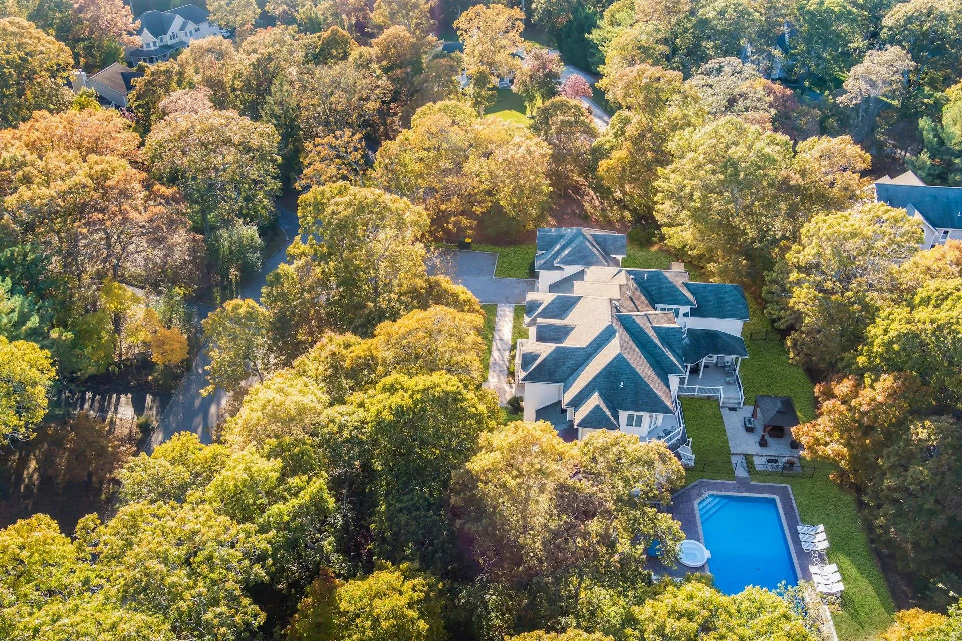 Drone / aerial view of a pool Drone / aerial view of a pool