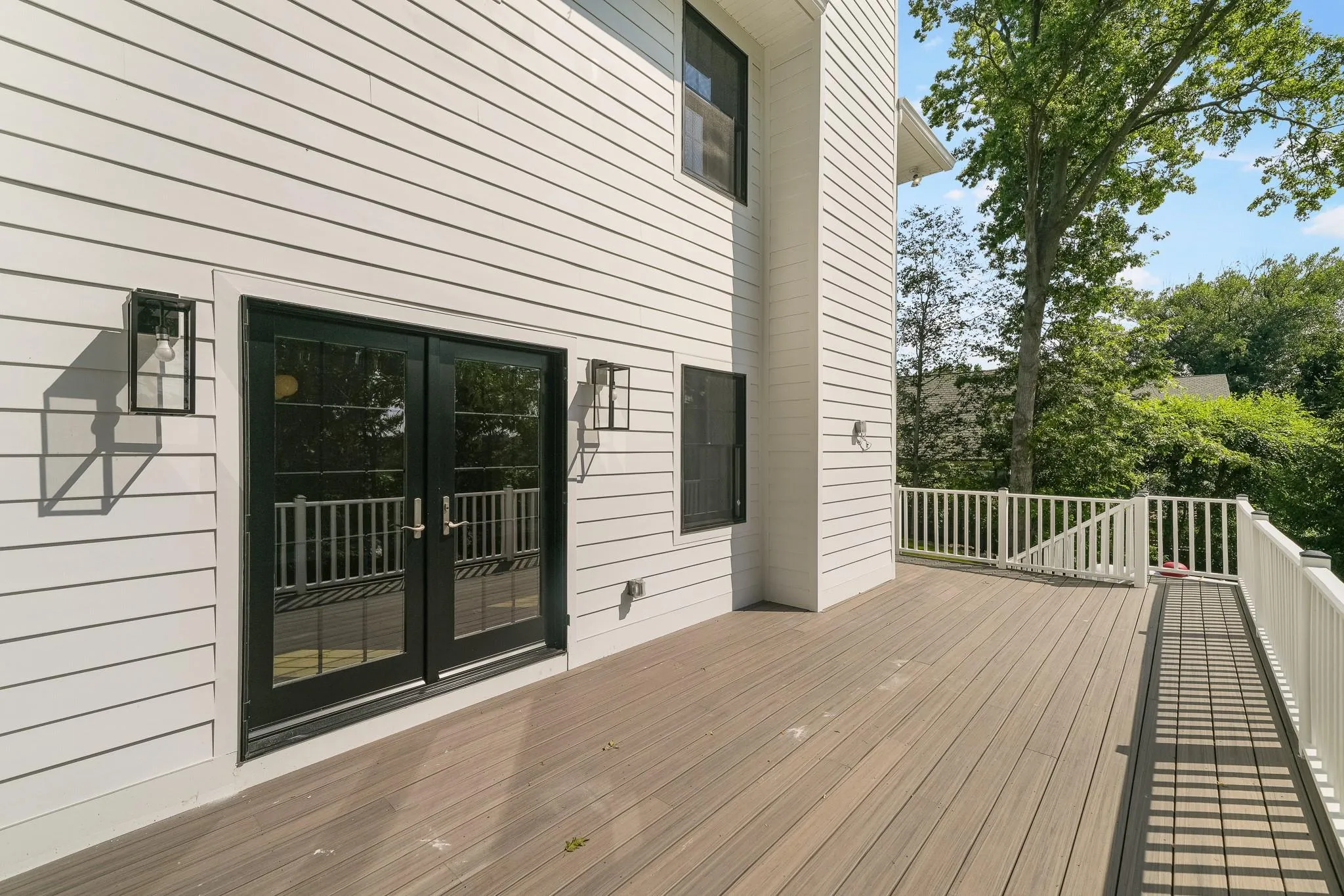 Wooden terrace with french doors Wooden terrace with french doors