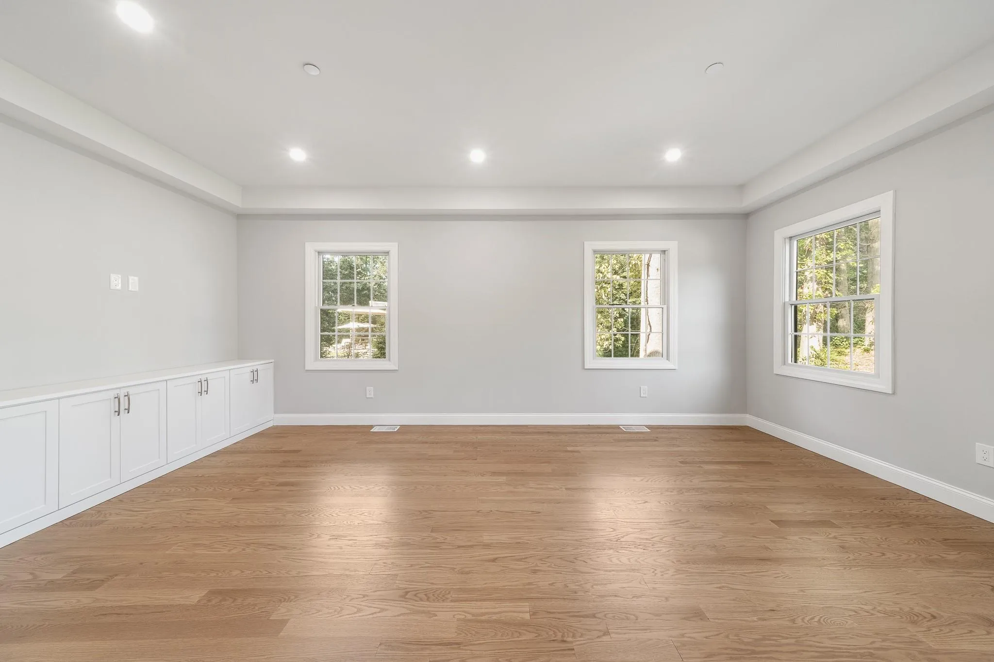 Empty room with plenty of natural light and light wood-type flooring Empty room with plenty of natural light and light wood-type flooring