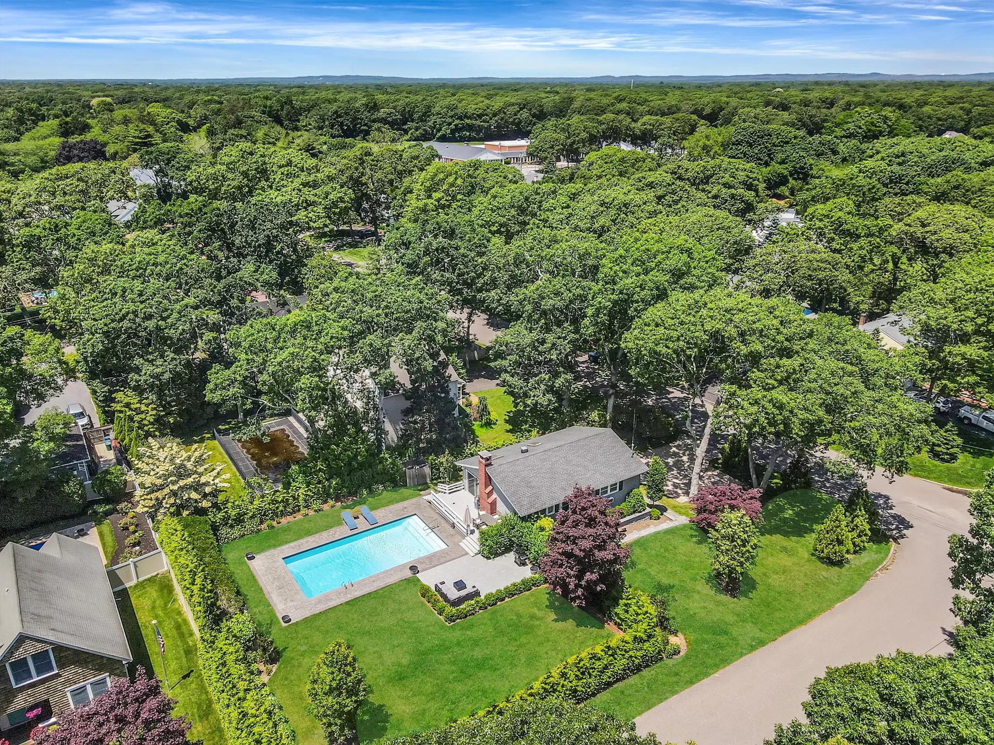 Drone / aerial view of a heavily wooded area Drone / aerial view of a heavily wooded area