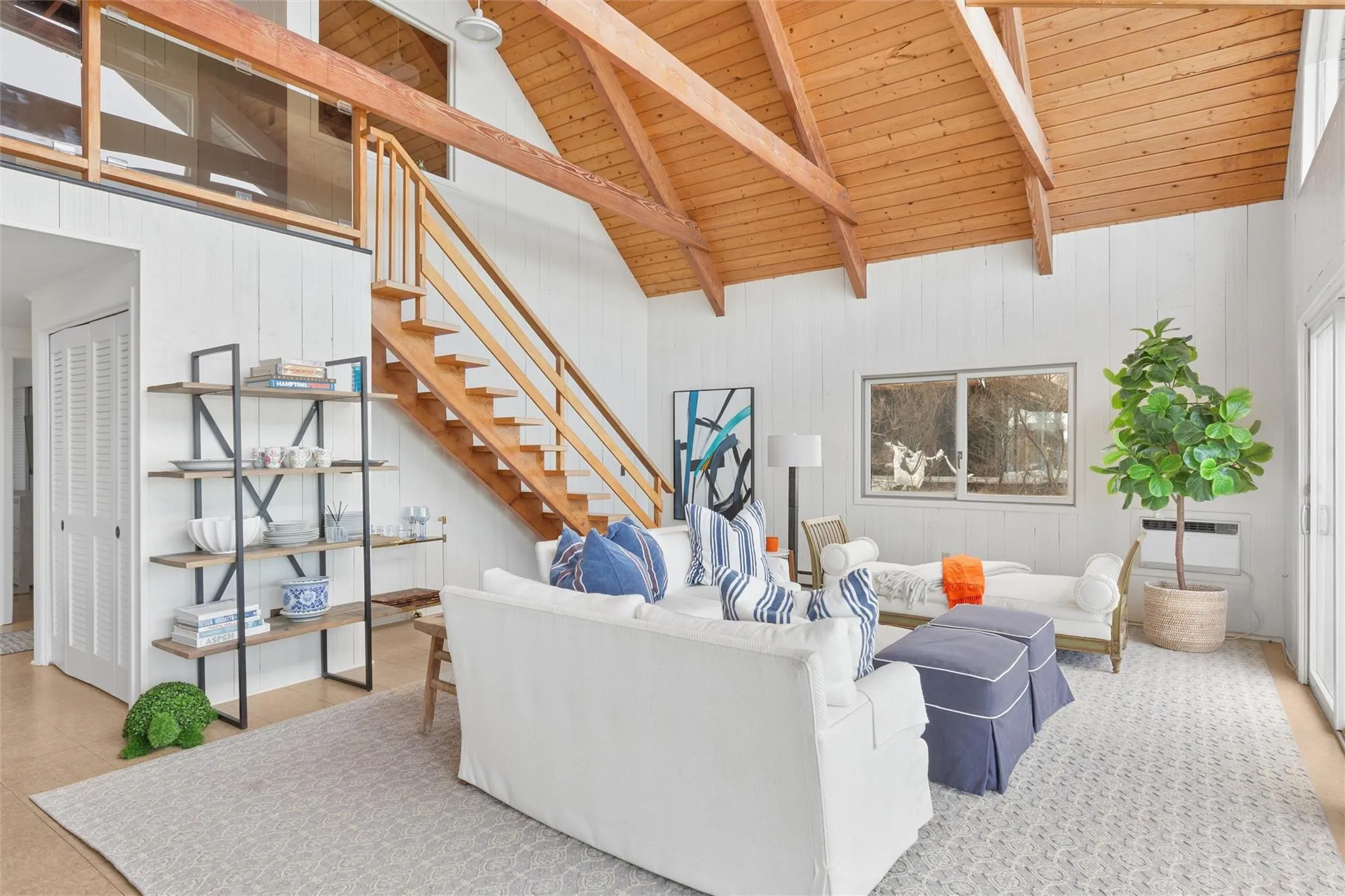 Open plan living and dining with soaring ceilings and views Open plan living and dining with soaring ceilings and views