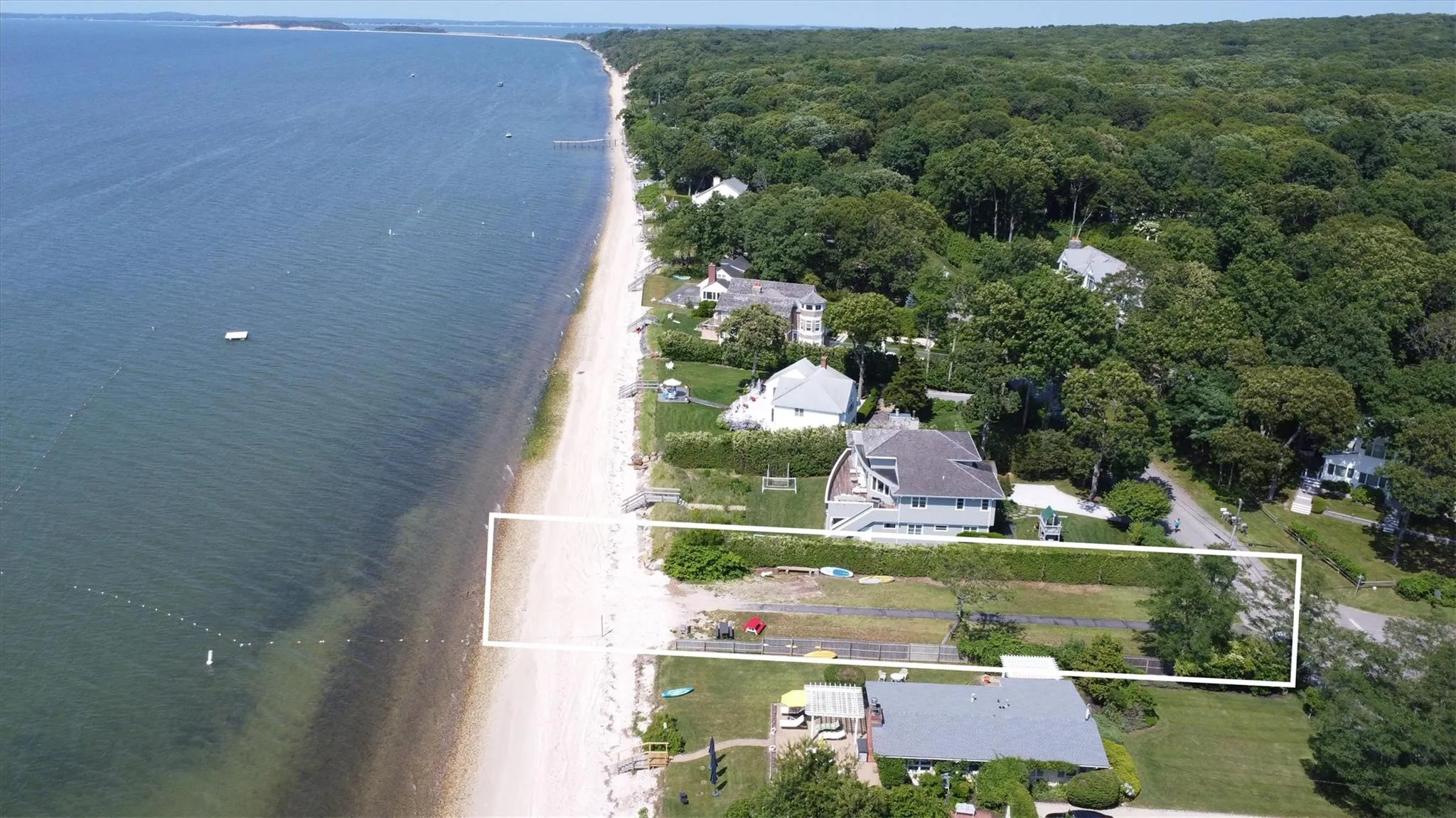 Aerial view of private bay beach. Aerial view of private bay beach.