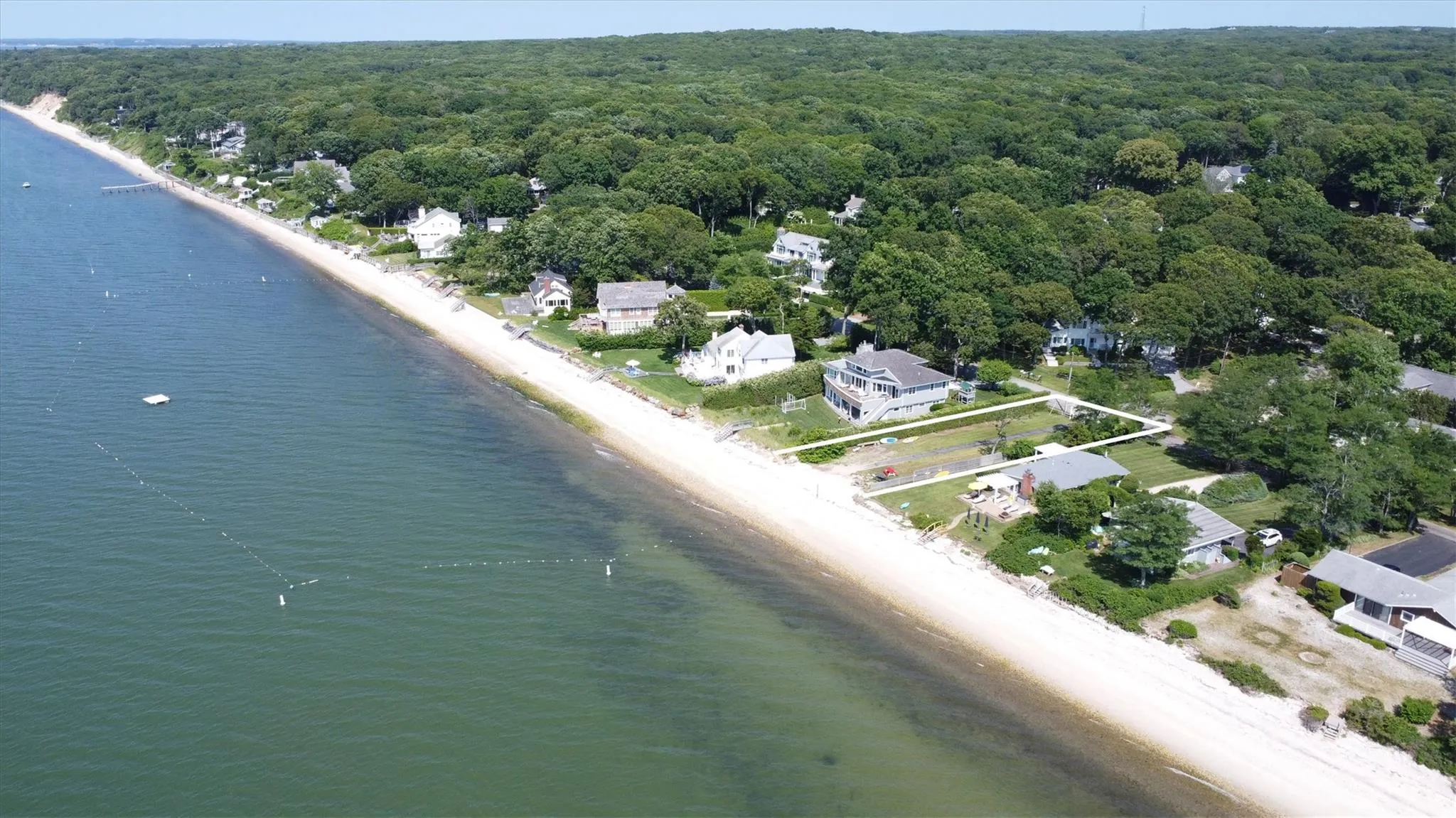 Aerial view of private bay beach Aerial view of private bay beach