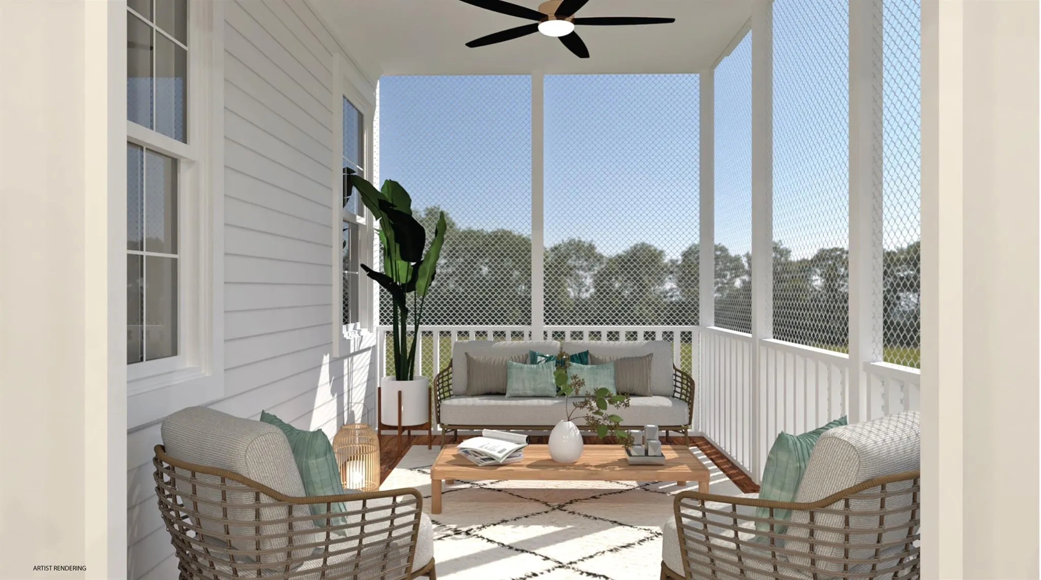 Sunroom / solarium with a ceiling fan Sunroom / solarium with a ceiling fan