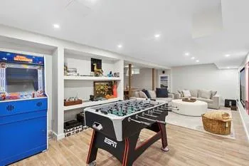 Playroom featuring light hardwood / wood-style floors