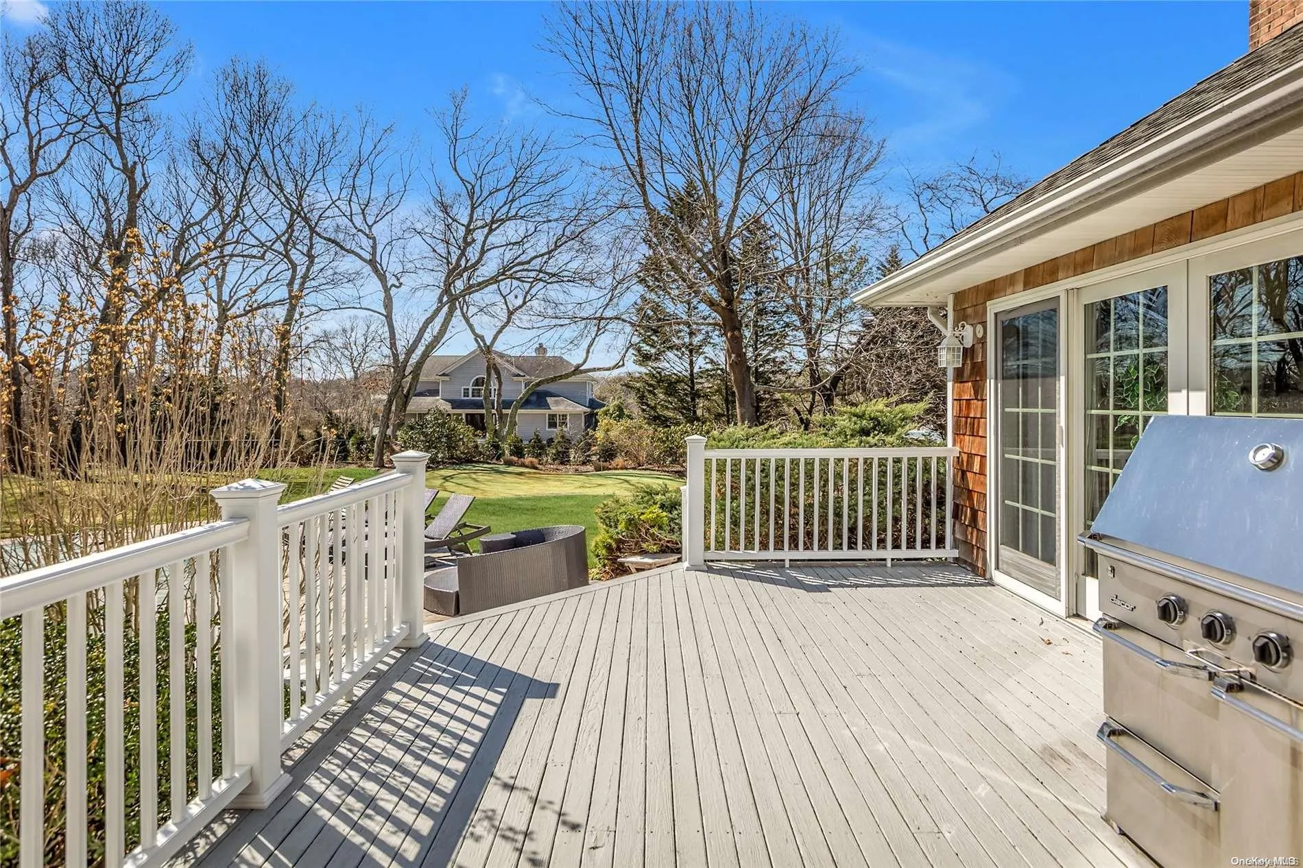 lovely ample deck with seating for large parties & gas grill lovely ample deck with seating for large parties & gas grill