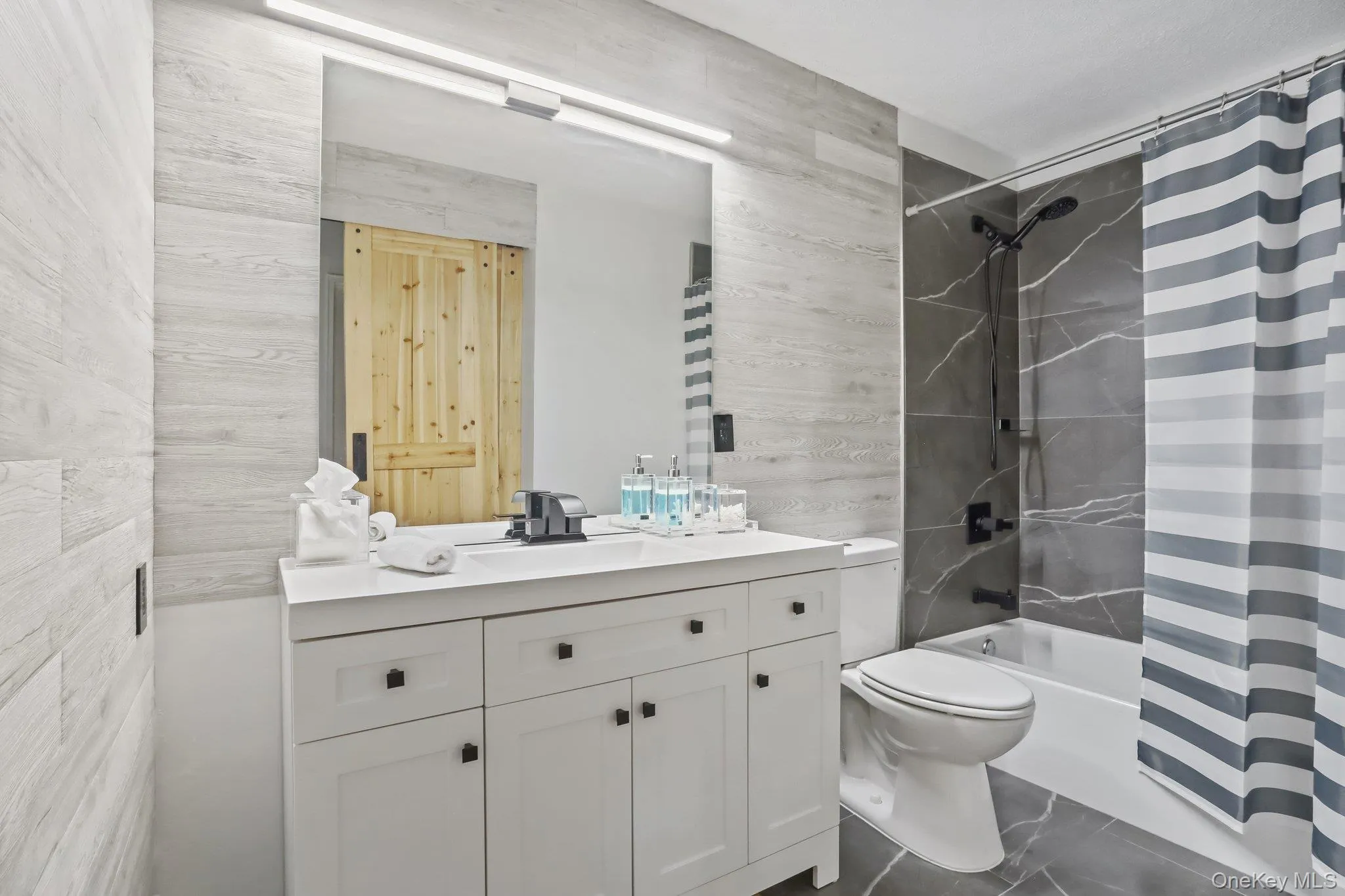 Attractive spacious new bathroom with tub and shower Attractive spacious new bathroom with tub and shower