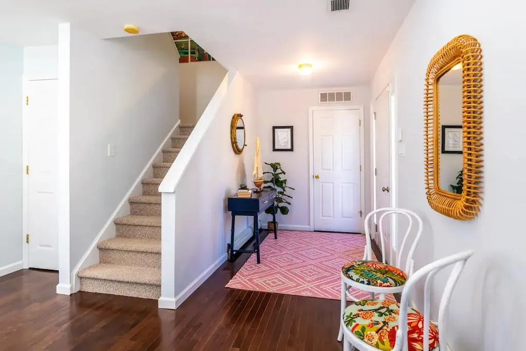 Foyer with dark wood-type flooring Foyer with dark wood-type flooring