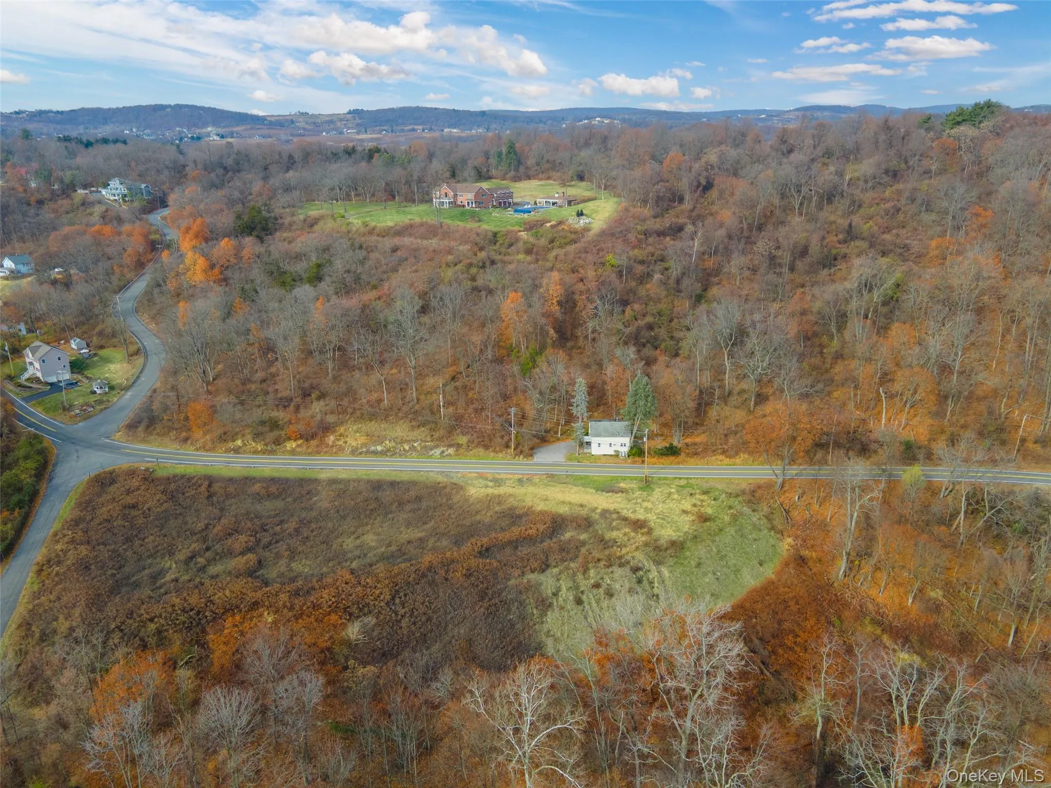Drone / aerial view with a mountain view Drone / aerial view with a mountain view