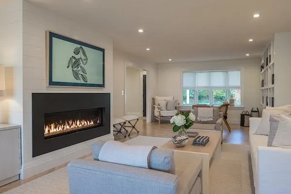 Living room with light wood-type flooring Living room with light wood-type flooring