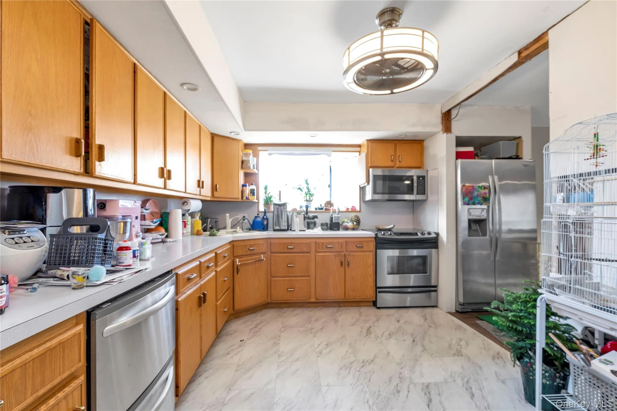 Kitchen with stainless steel appliances and sink Kitchen with stainless steel appliances and sink
