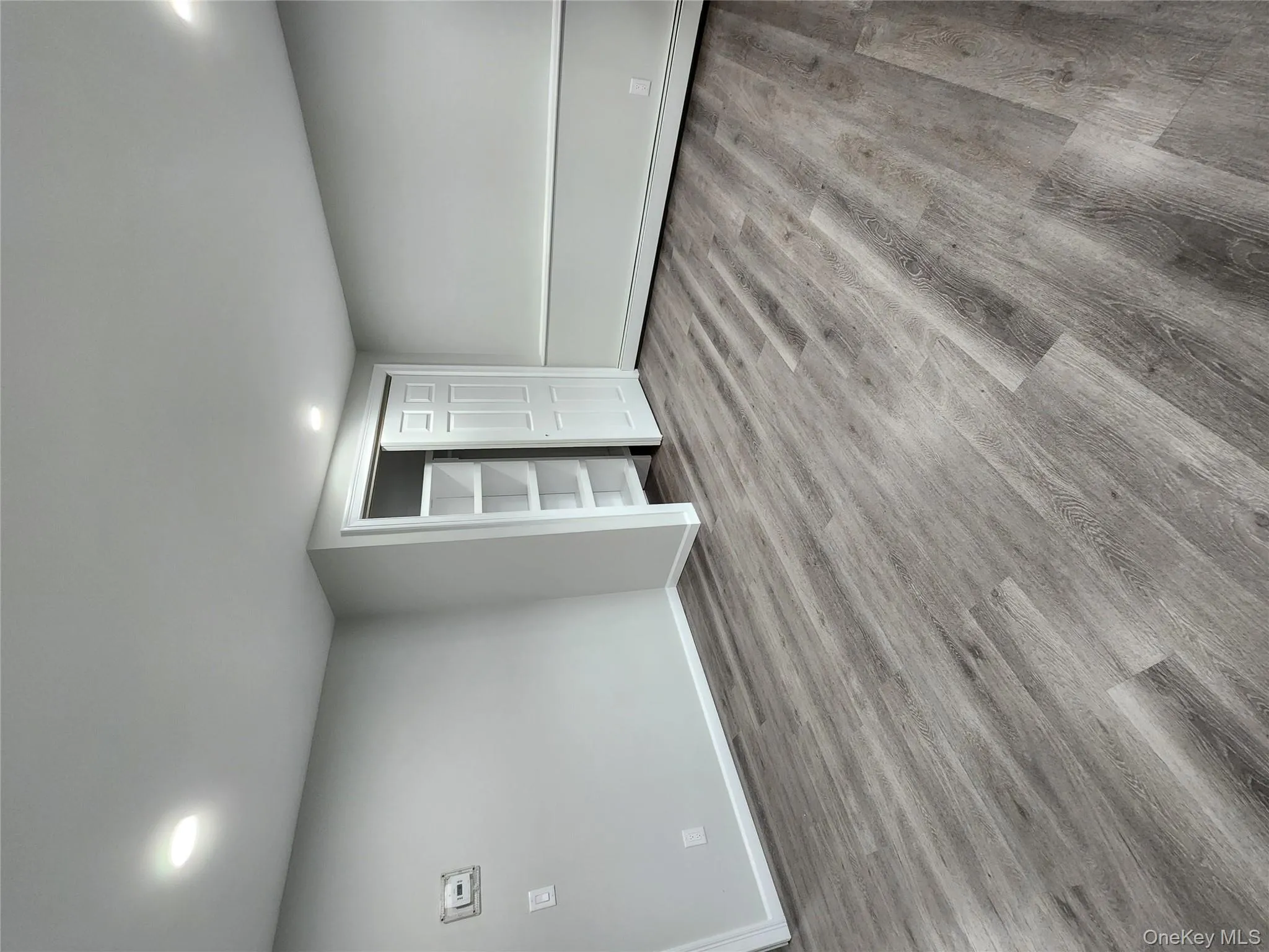 Laminate flooring, window and closet Laminate flooring, window and closet