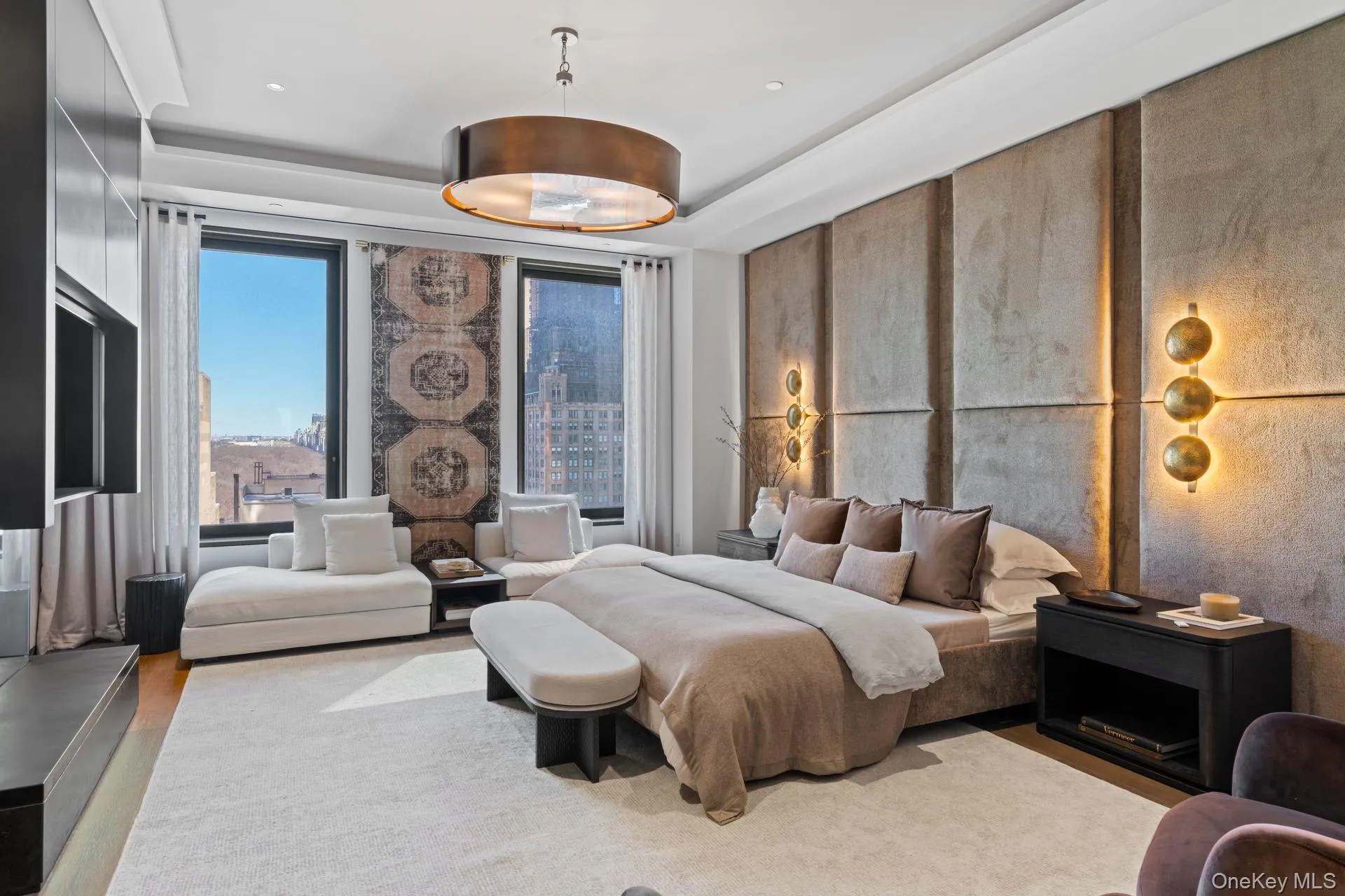 Bedroom with a tray ceiling Bedroom with a tray ceiling