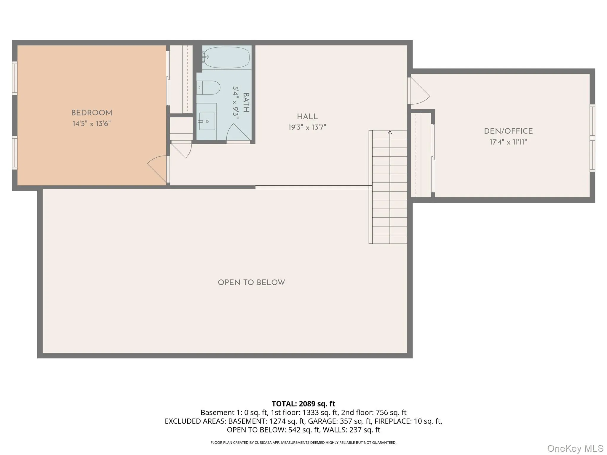 Second level floor plan Second level floor plan
