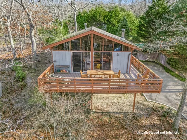 Virtually Staged & Enhanced View Of Elevated Spacious Front Deck