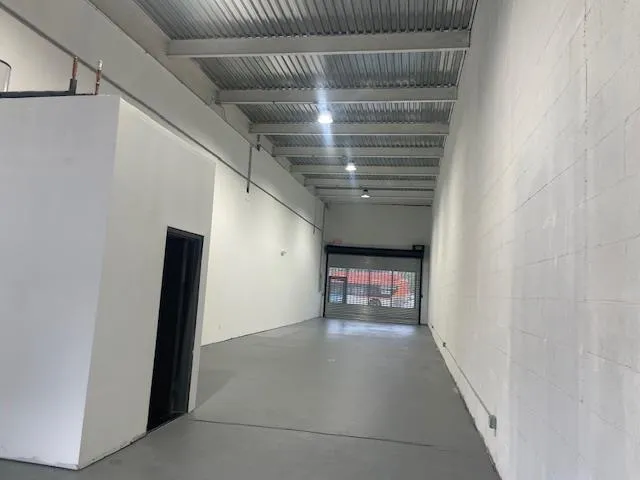 Garage with concrete block wall Garage with concrete block wall