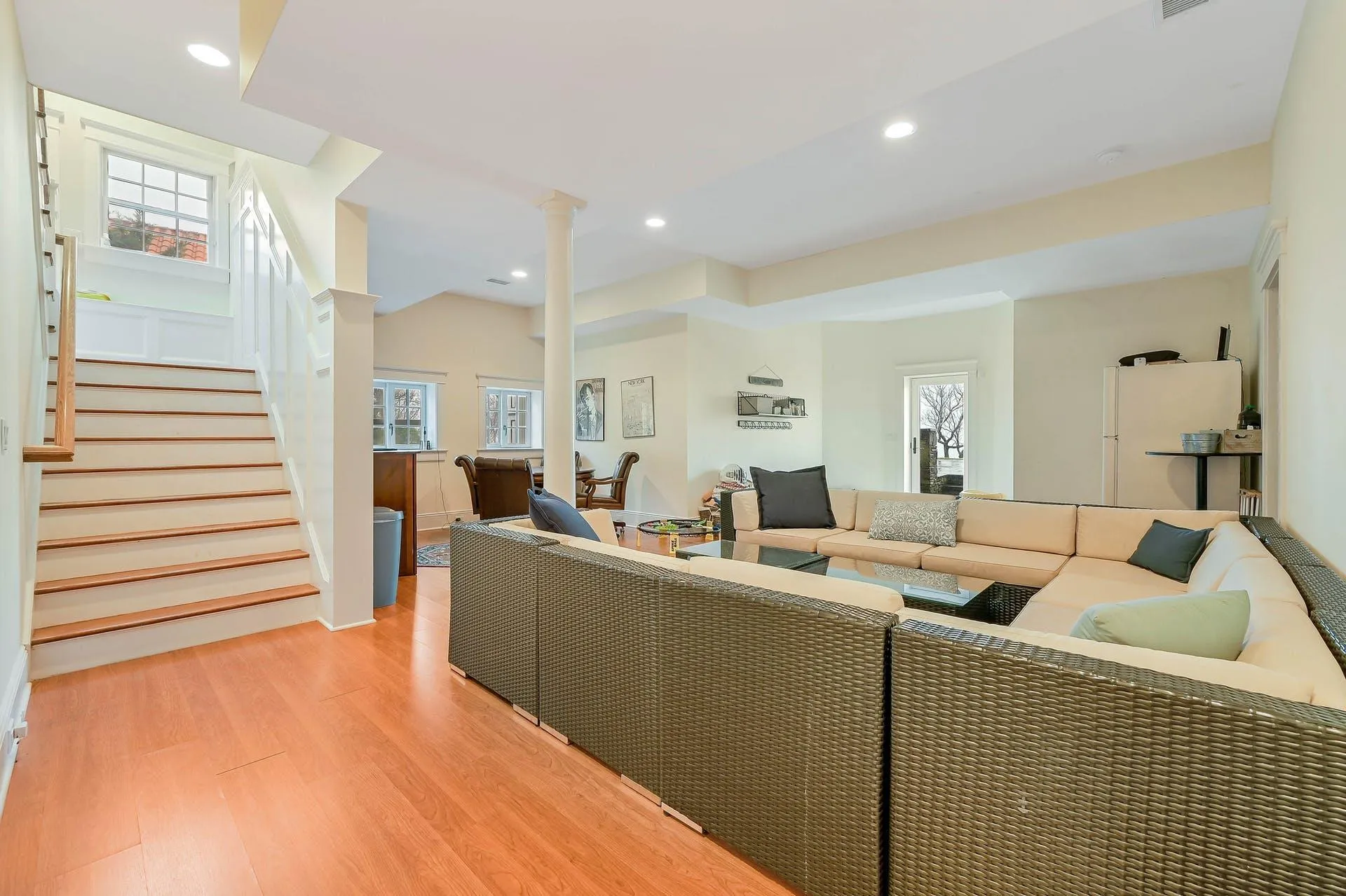 Living room with hardwood / wood-style floors Living room with hardwood / wood-style floors