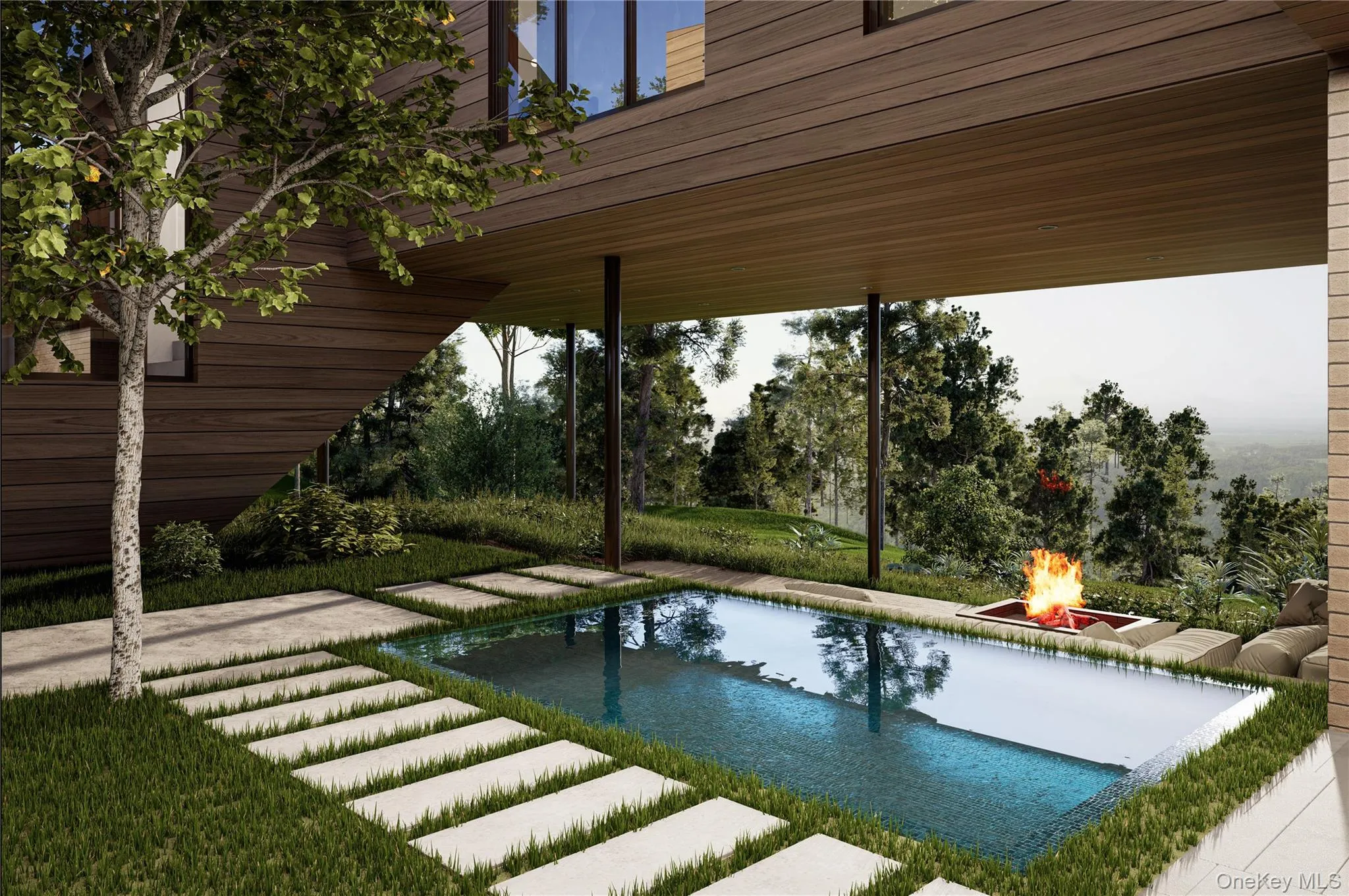 Interior reflective courtyard water feature/Koi pond. Interior reflective courtyard water feature/Koi pond.