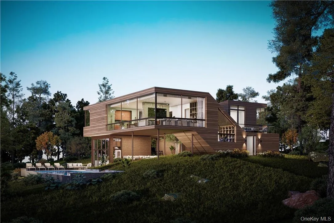 Twilight render showing accent lighting for optional IG Pool Package upgrade. Twilight render showing accent lighting for optional IG Pool Package upgrade.