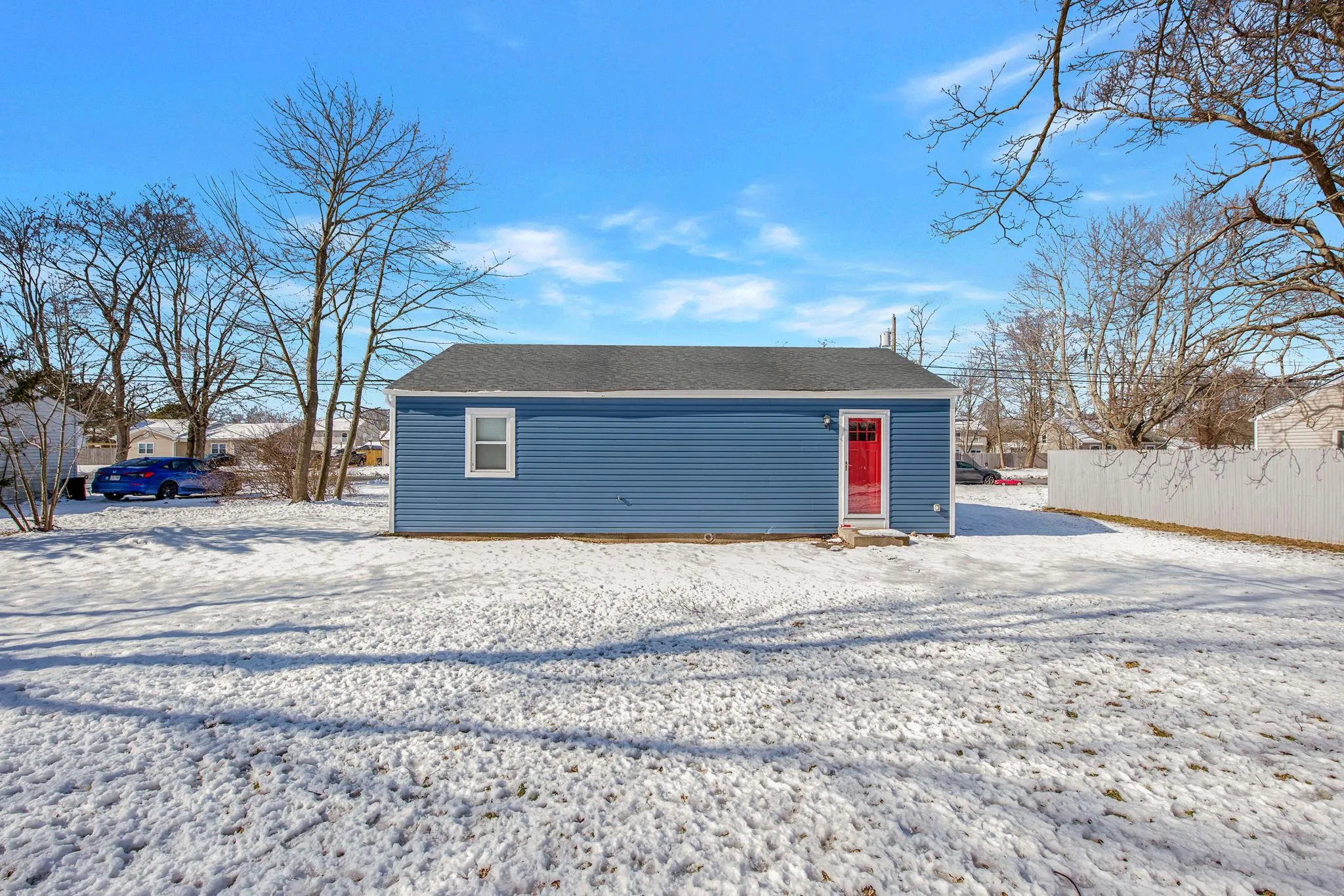 View of snow covered garage View of snow covered garage