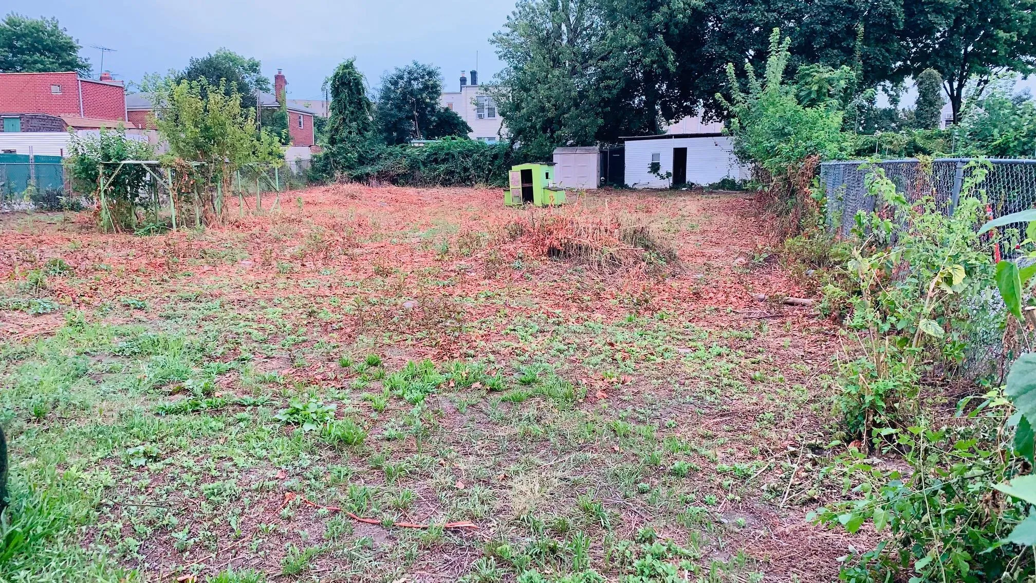 View of yard with fence View of yard with fence
