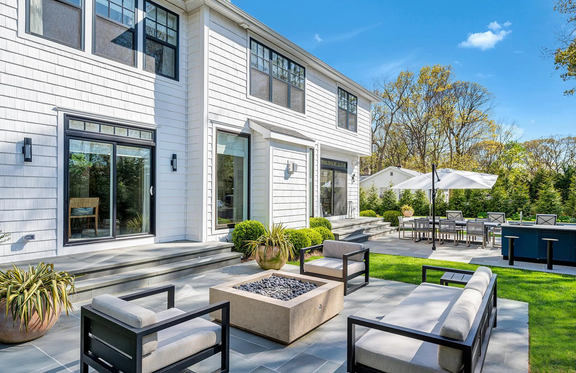 View of patio / terrace featuring an outdoor living space with a fire pit View of patio / terrace featuring an outdoor living space with a fire pit