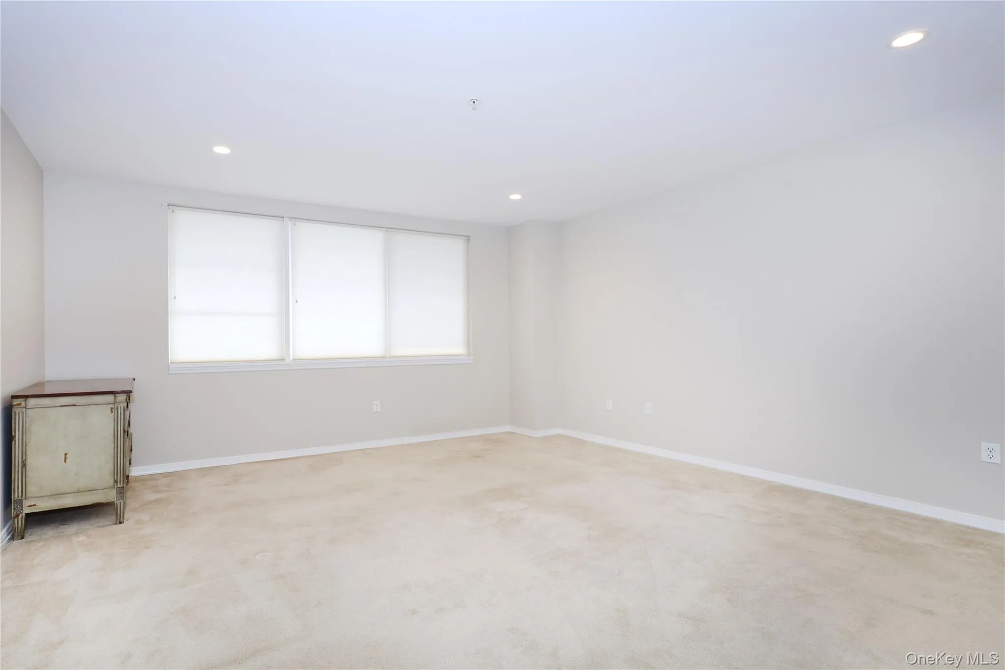 Spare room featuring light colored carpet and recessed lighting Spare room featuring light colored carpet and recessed lighting