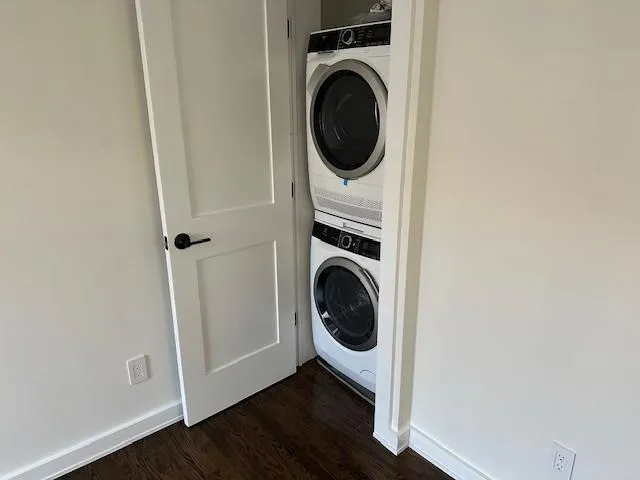 washer and dryer and dark hardwood / wood-style floors washer and dryer and dark hardwood / wood-style floors