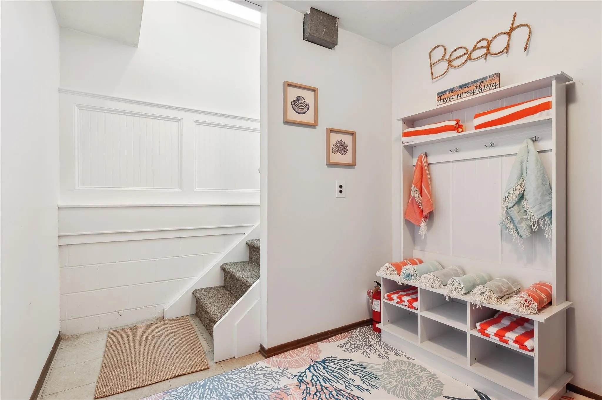 Mudroom featuring tile patterned floors Mudroom featuring tile patterned floors