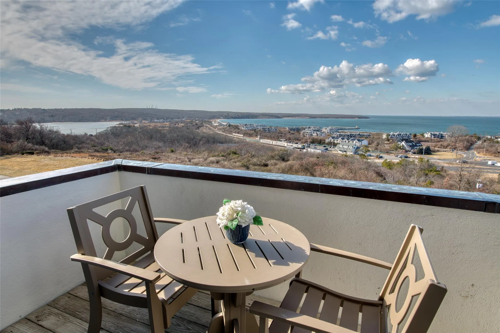 Balcony with a water view Balcony with a water view