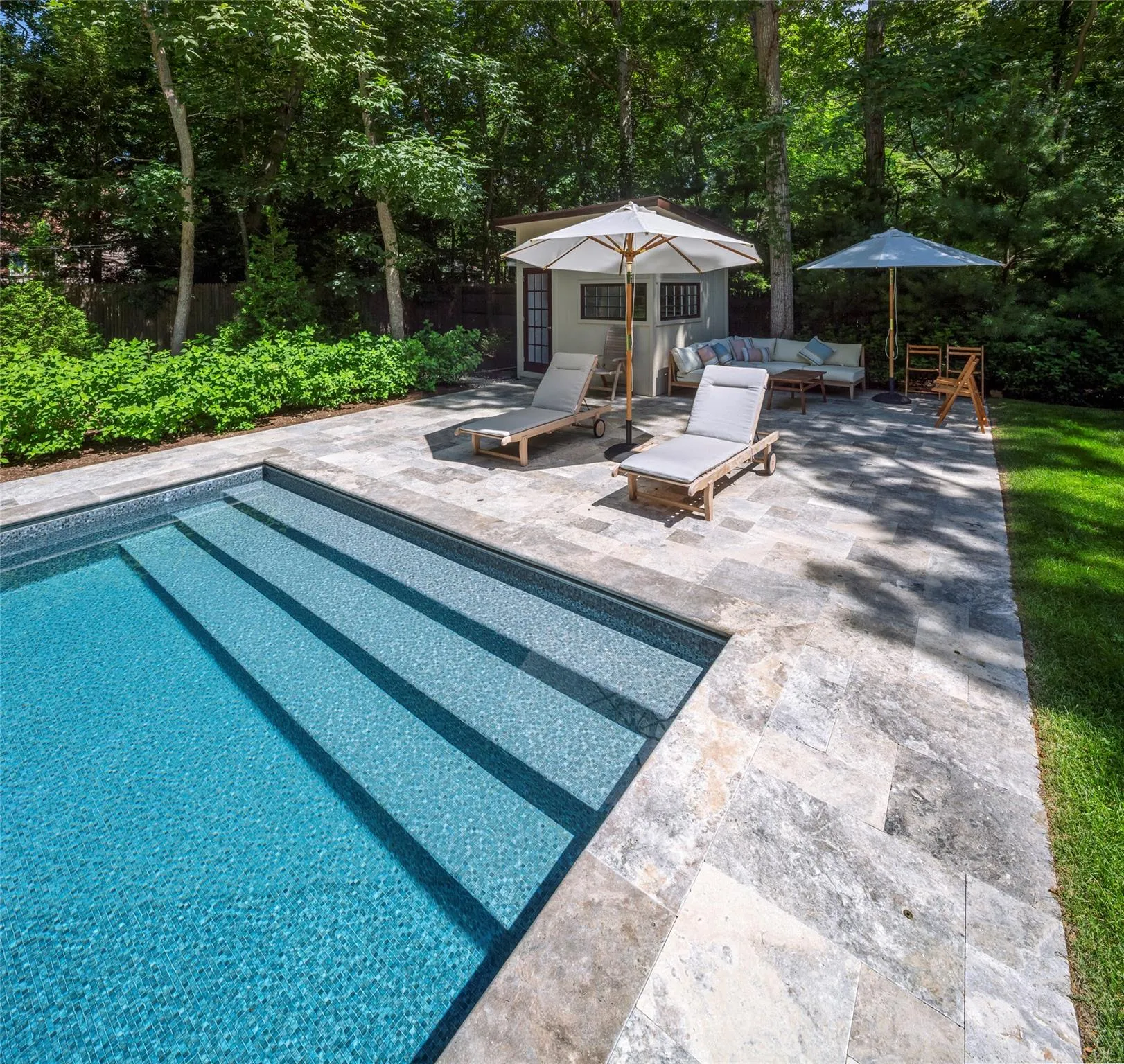 View of swimming pool with an outbuilding, an outdoor living space, and a patio View of swimming pool with an outbuilding, an outdoor living space, and a patio