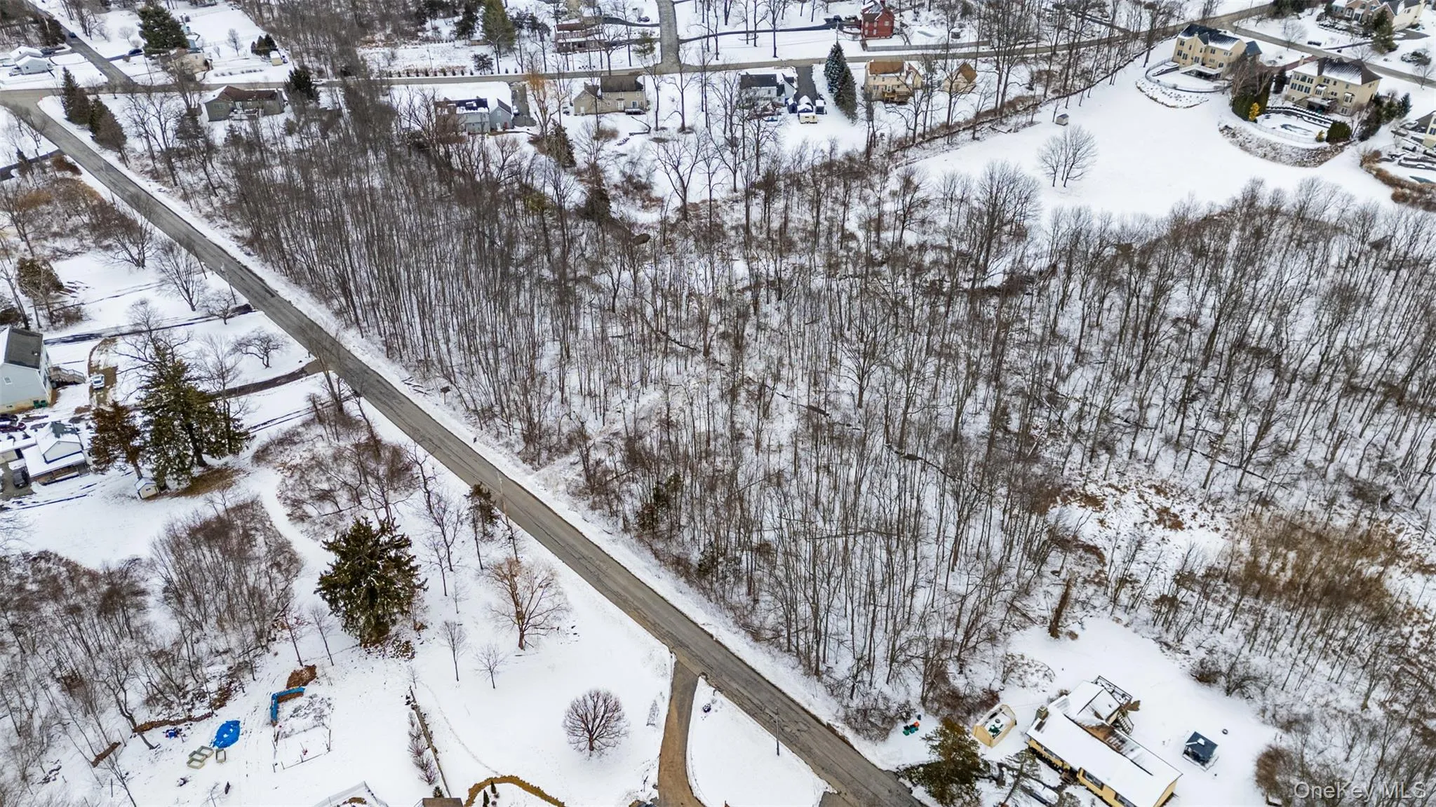 View of snowy aerial view View of snowy aerial view
