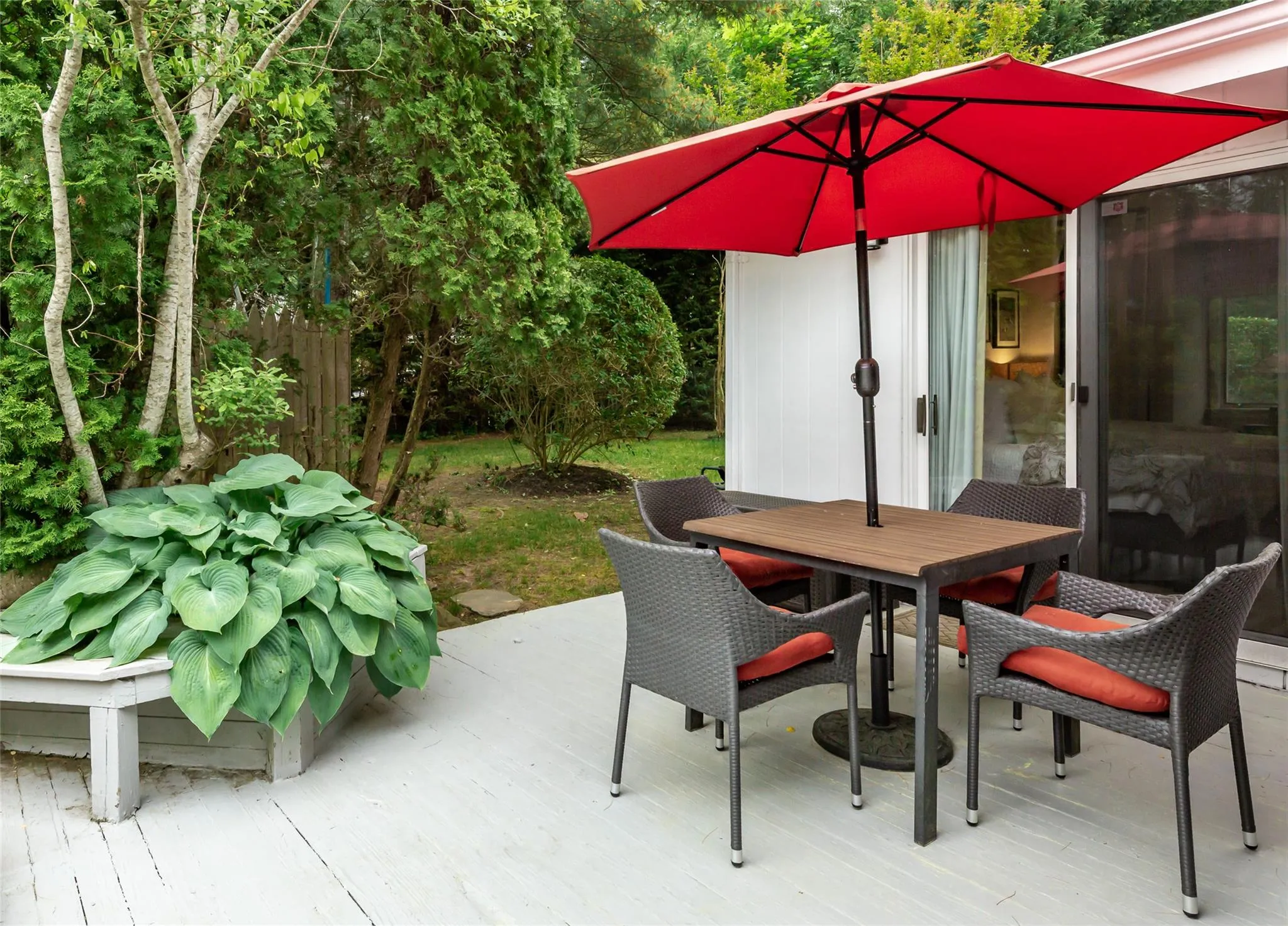 View of patio featuring outdoor dining area View of patio featuring outdoor dining area