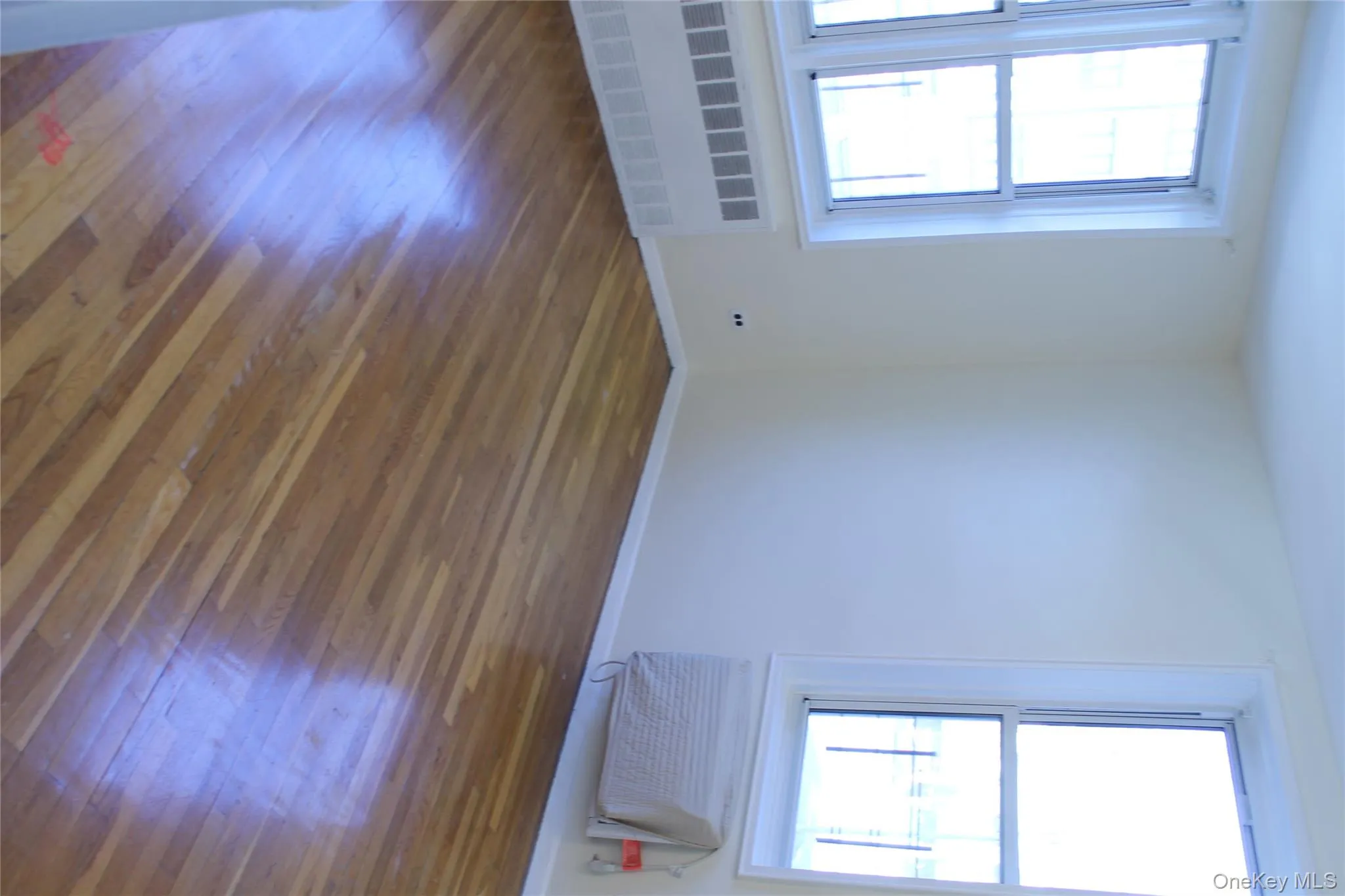 Spare room with a healthy amount of sunlight, dark wood finished floors, and radiator heating unit Spare room with a healthy amount of sunlight, dark wood finished floors, and radiator heating unit