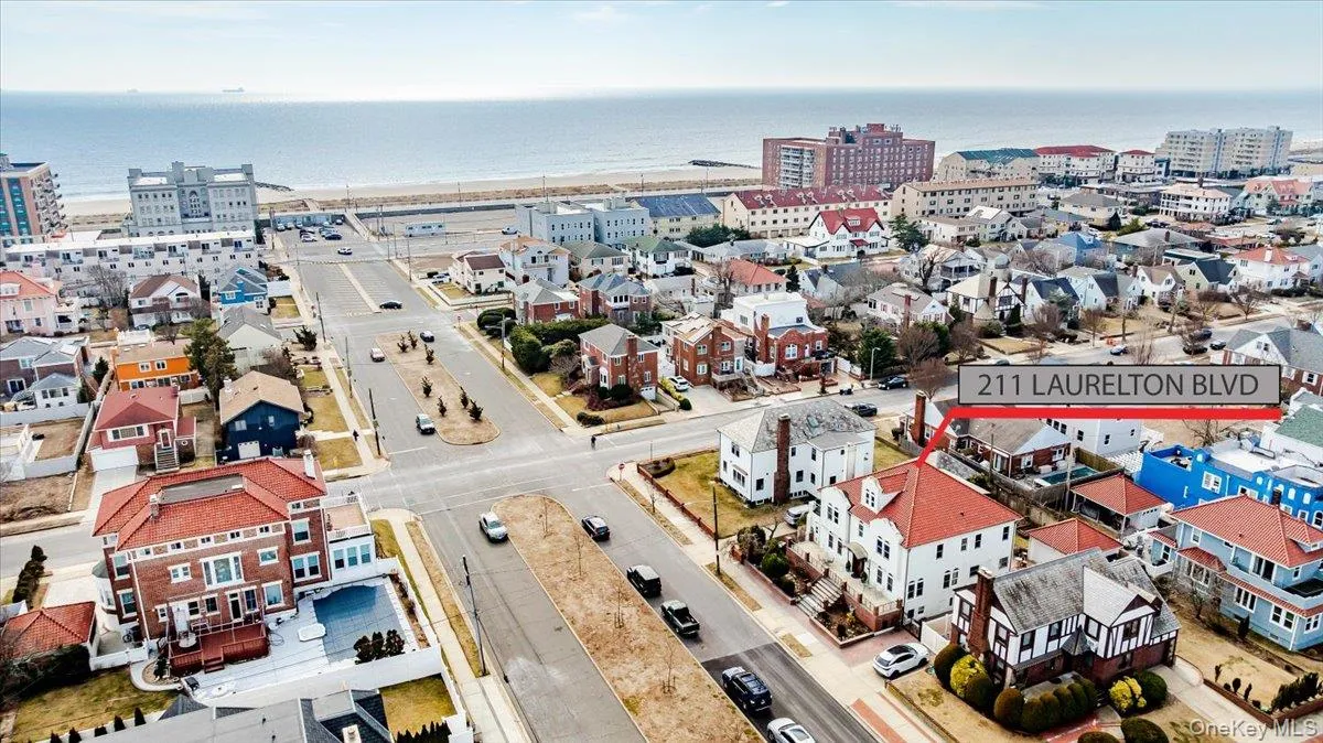Aerial view featuring an ocean view. Home is 2 blocks to Boardwalk Aerial view featuring an ocean view. Home is 2 blocks to Boardwalk