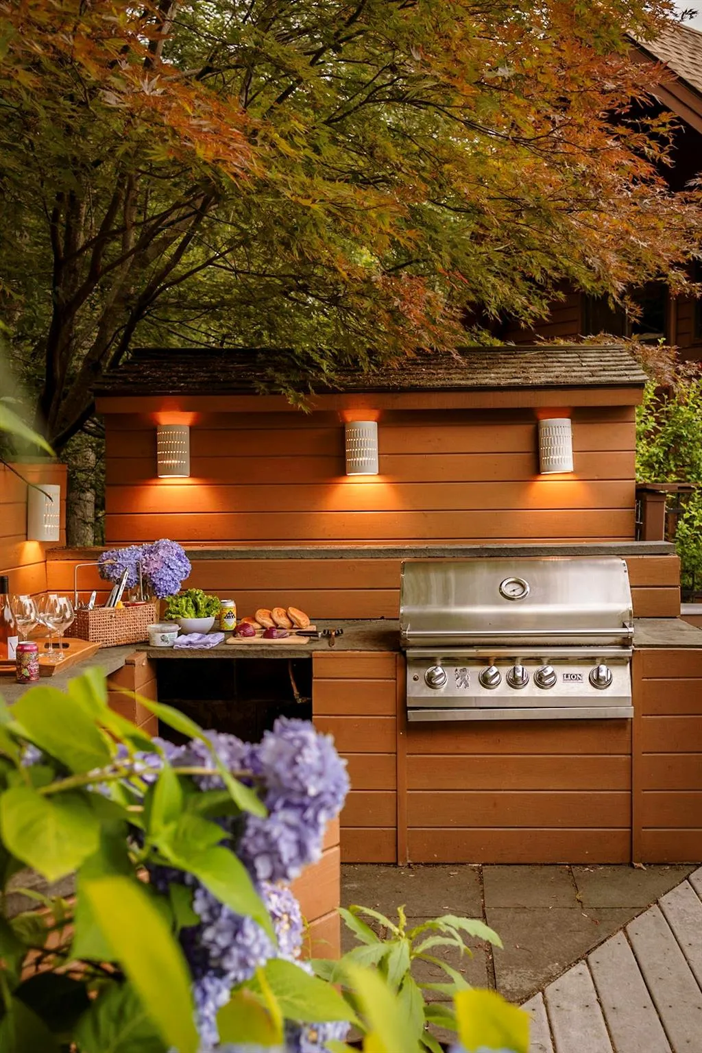 View of patio with an outdoor kitchen and area for grilling View of patio with an outdoor kitchen and area for grilling